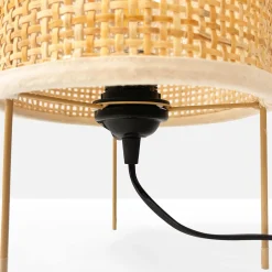 Lámpara de mesa de mimbre
