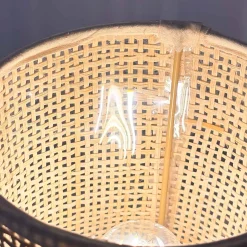 Lámpara de mesa de mimbre