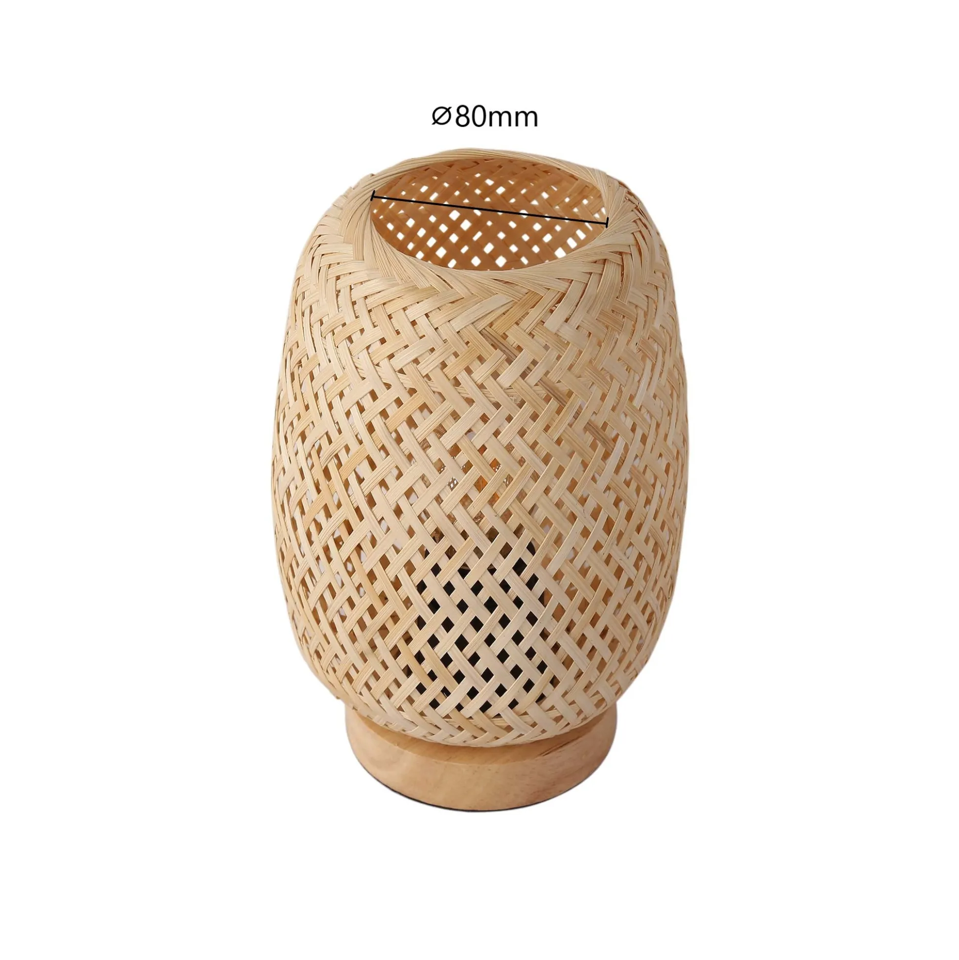Lámpara de mesa de mimbre y madera "Ruka" - E27