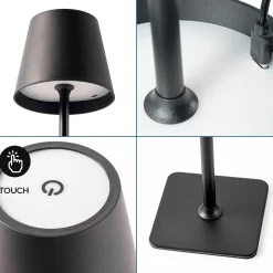 Lámpara de mesa LED CCT portátil - Táctil - Ø100 mm