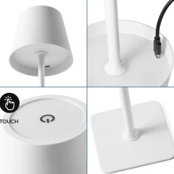 Lámpara de mesa LED CCT portátil - Táctil - Ø100 mm