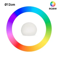 Lámpara de mesa o suelo esfera exterior - RGBW - 1W - Ø12cm - Recargable