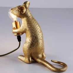 Lámpara de mesa ratón de resina 