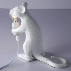 Lámpara de mesa ratón de resina 