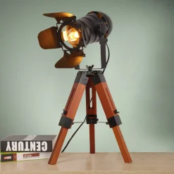 Lámpara de mesa vintage con trípode "Cinema Mini"