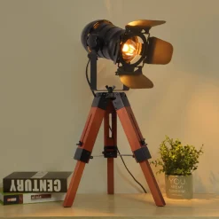 Lámpara de mesa vintage con trípode 