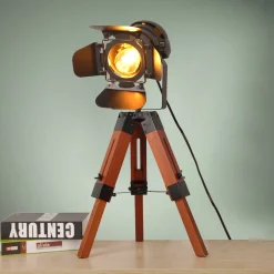 Lámpara de mesa vintage con trípode 
