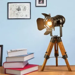 Lámpara de mesa vintage con trípode 