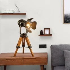Lámpara de mesa vintage con trípode 