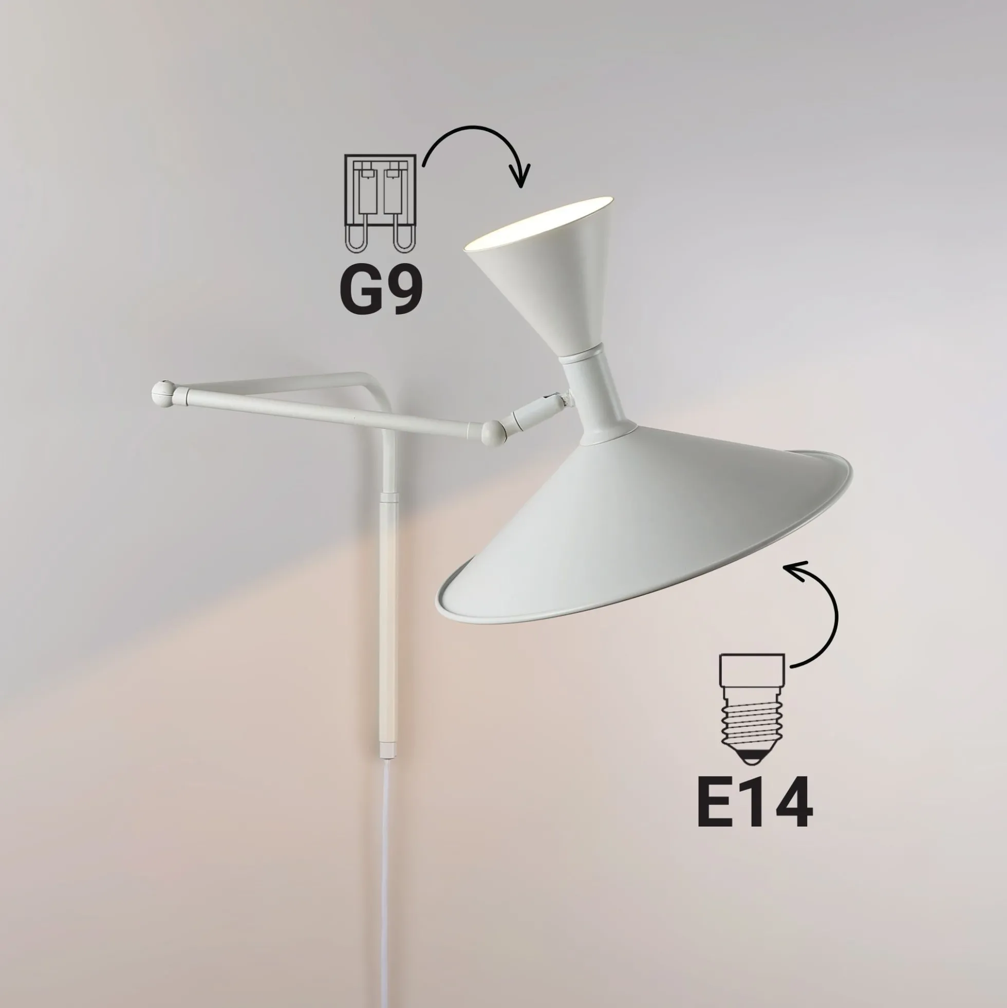 Lámpara de pared de diseño "NIM" - E14 + G9