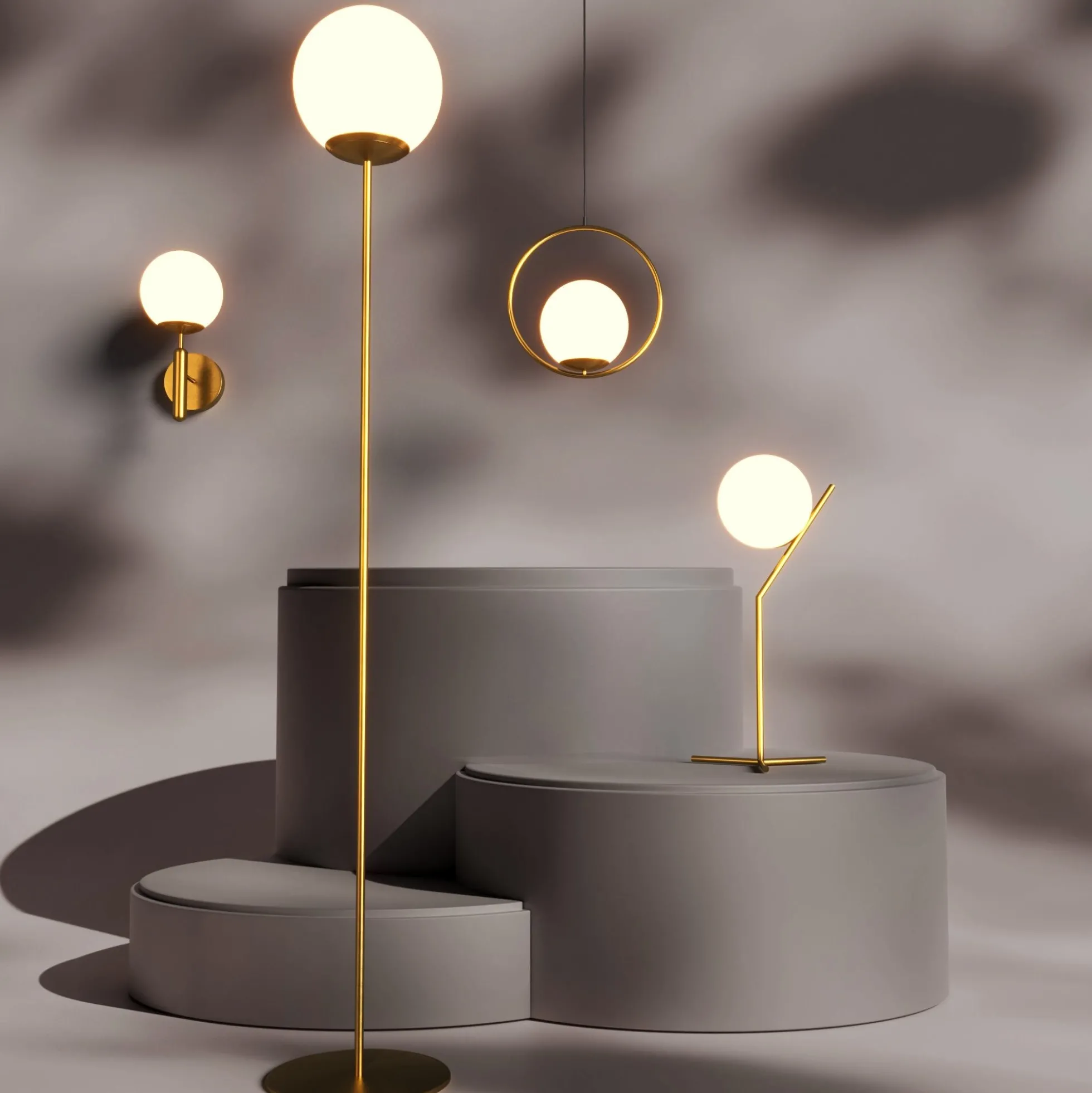 Lámpara de pie bola cristal "BAILEY" - E27