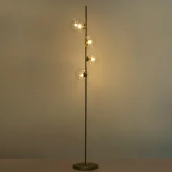 Lámpara de pie con esferas de cristal 