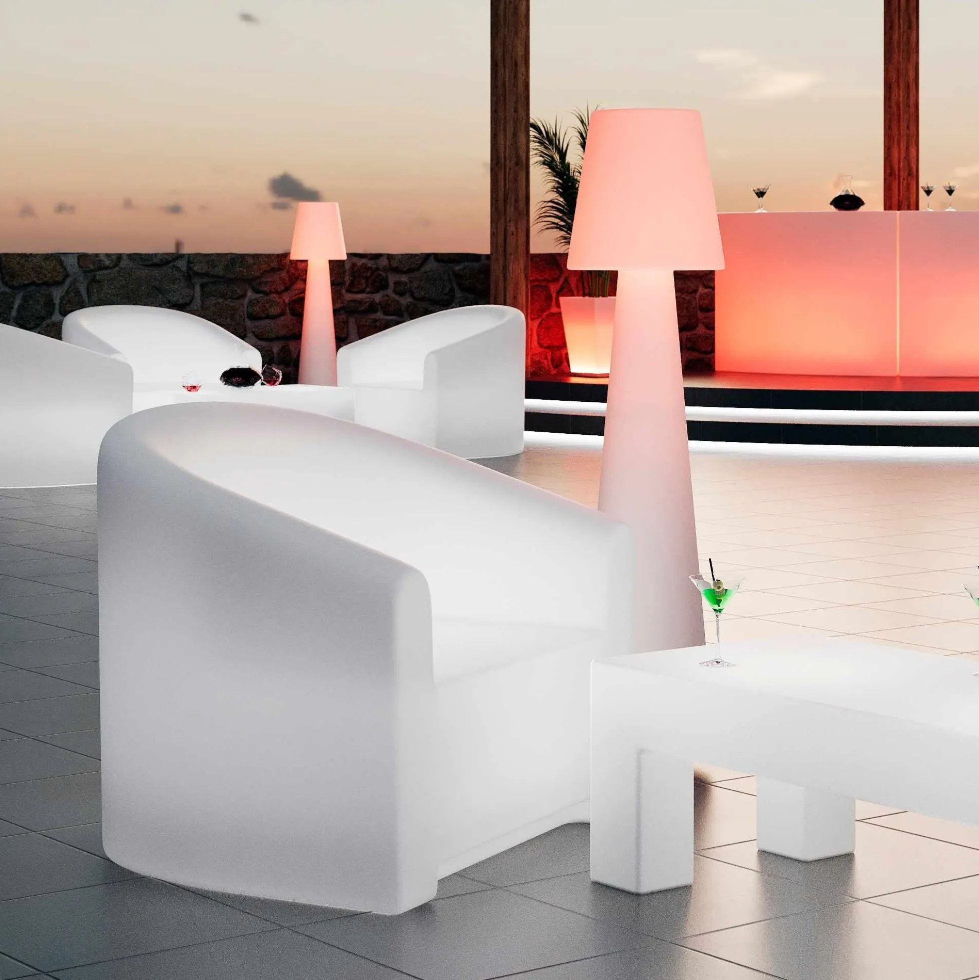 Lámpara de pie LED RGBW - XL - Recargable - 150 cm