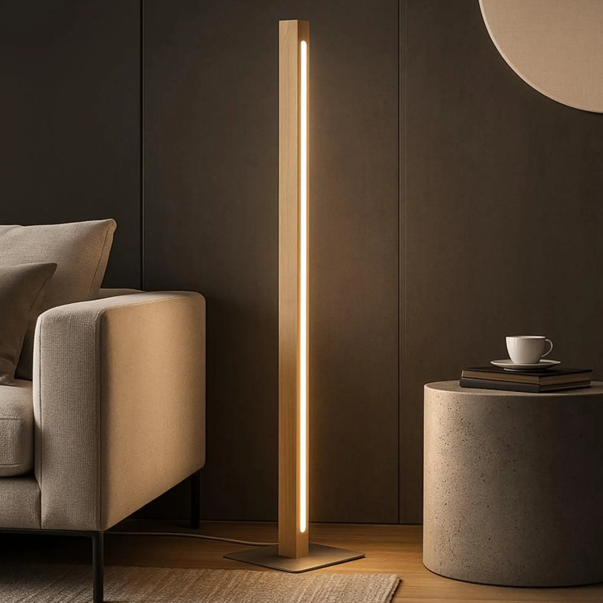 Lámpara de pie madera "Floak" 24W - Dimable - Blanco cálido