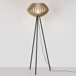 Lámpara de pie madera 