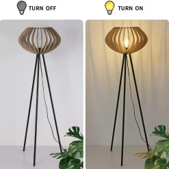 Lámpara de pie madera 