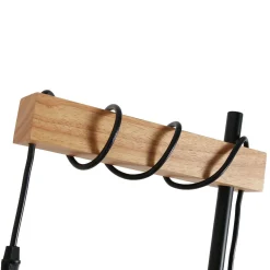 Lámpara de pie madera y mimbre 