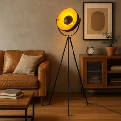Lámpara de pie vintage con trípode 