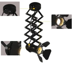 Lámpara de techo extensible y orientable 