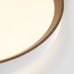 Lámpara de techo LED CCT tipo plafón - 36W - Efecto madera - Ø50cm