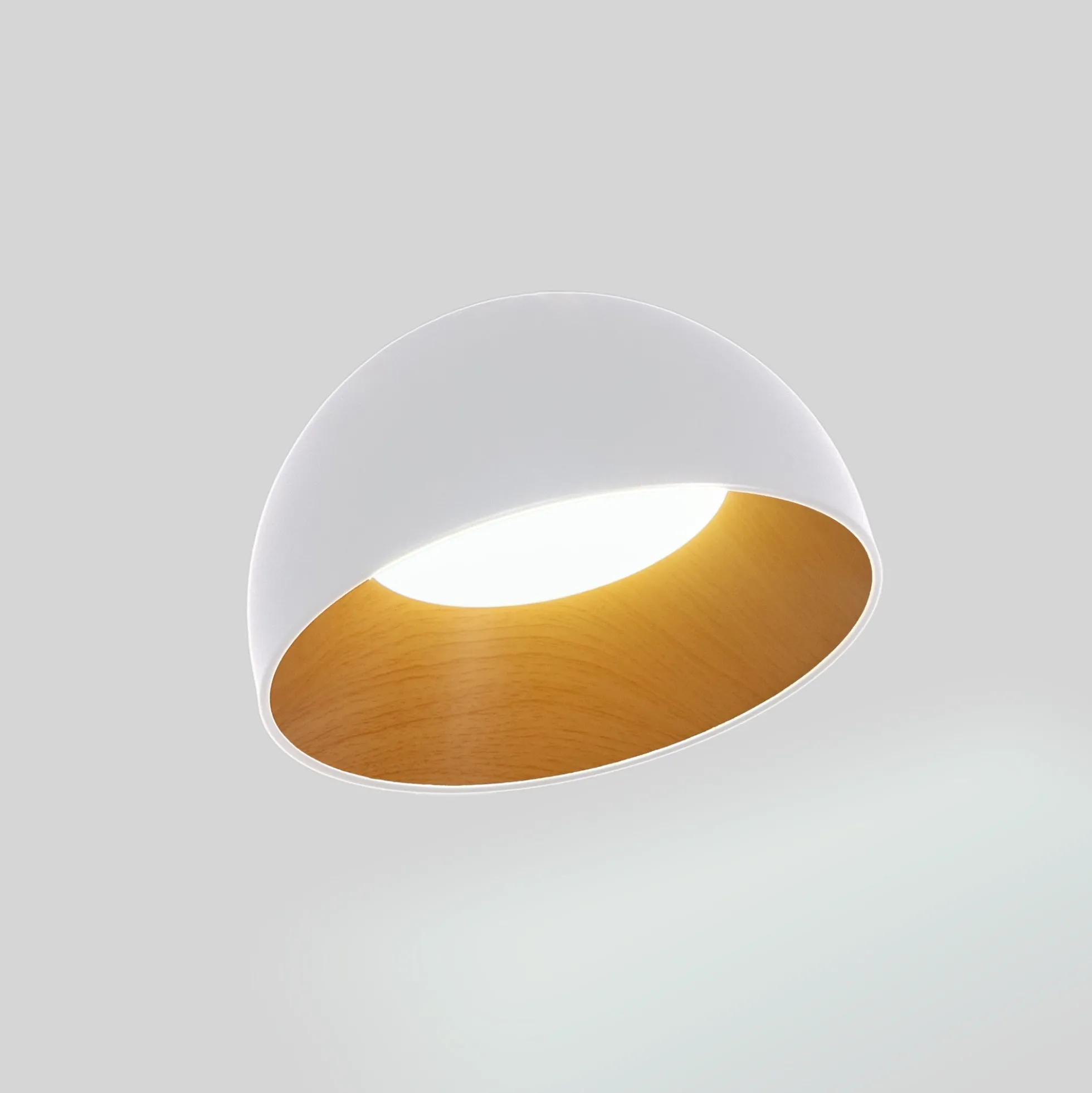 Lámpara de techo LED inclinada CCT 12W - Efecto madera - ø35cm