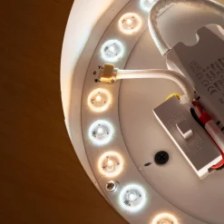 Lámpara de techo LED inclinada CCT 12W - Efecto madera - ø35cm