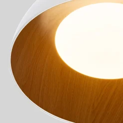 Lámpara de techo LED inclinada CCT 12W - Efecto madera - ø35cm