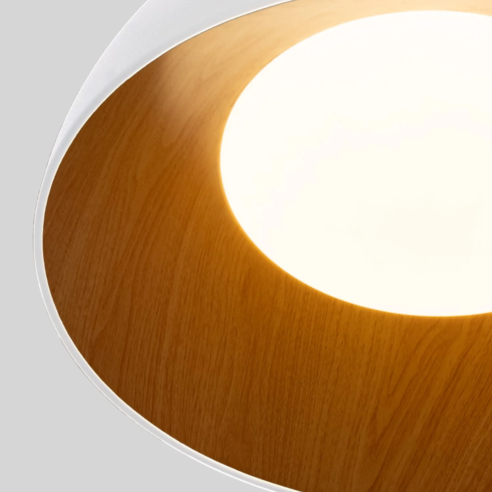 Lámpara de techo LED inclinada CCT 12W - Efecto madera - ø35cm