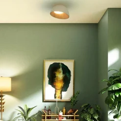 Lámpara de techo LED inclinada CCT 12W - Efecto madera - ø35cm