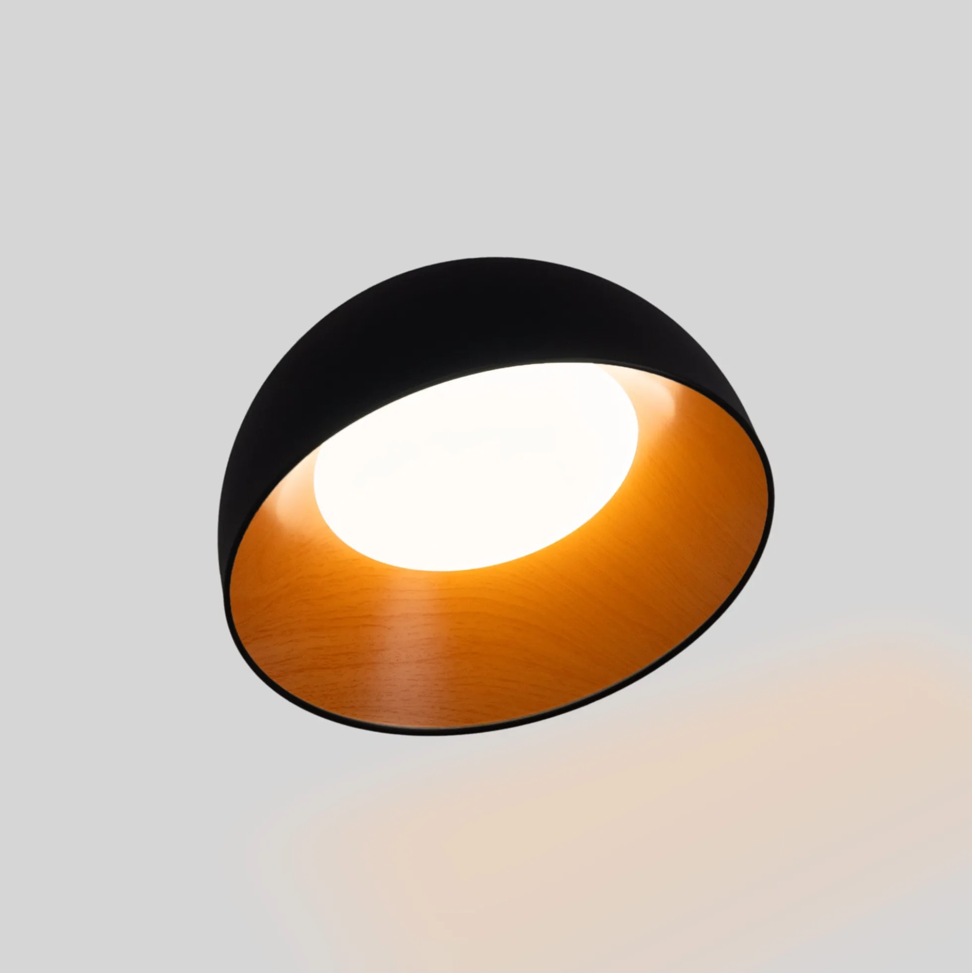 Lámpara de techo LED inclinada CCT 12W - Efecto madera - ø35cm