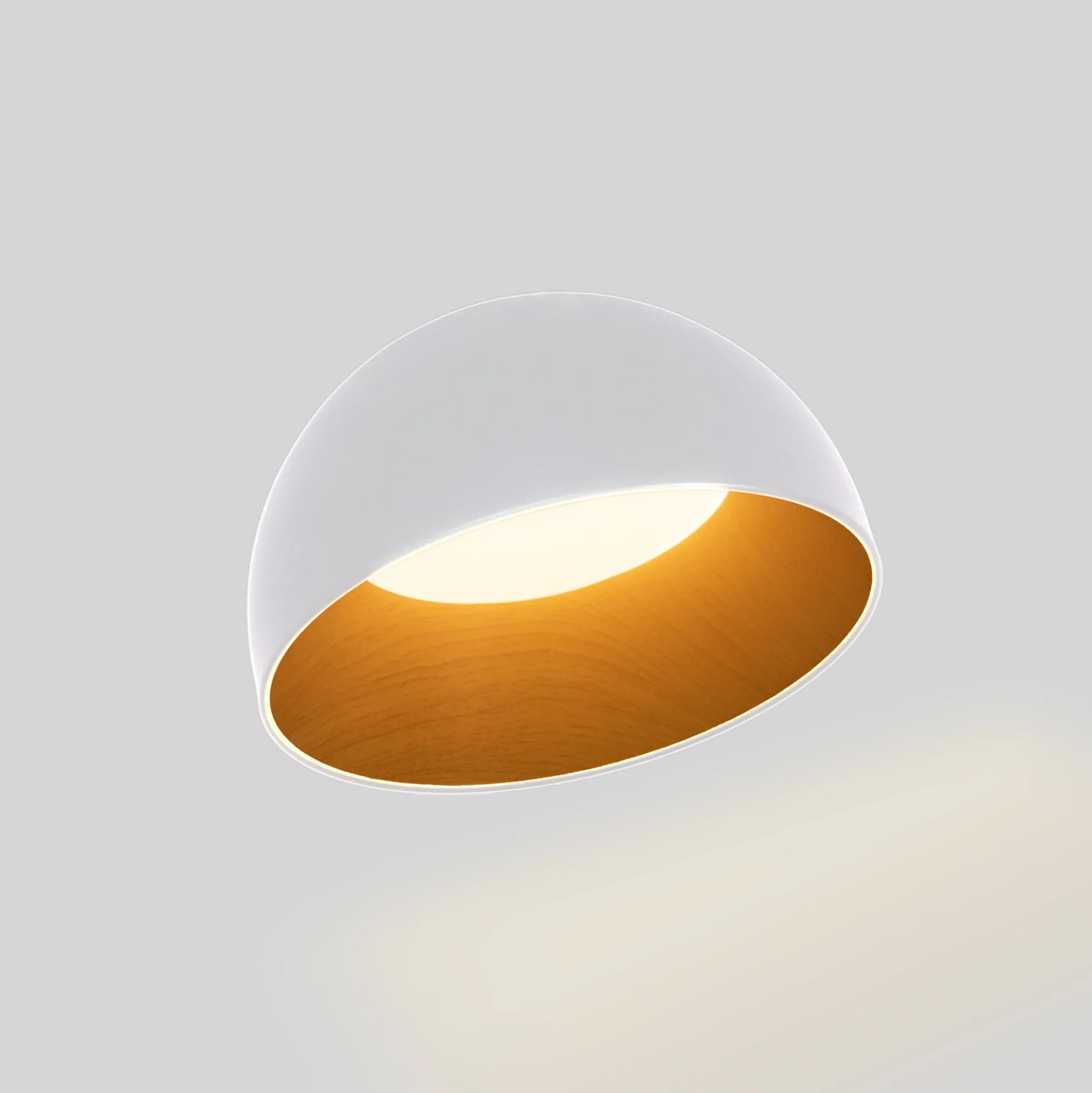 Lámpara de techo LED inclinada CCT 12W - Efecto madera - ø35cm