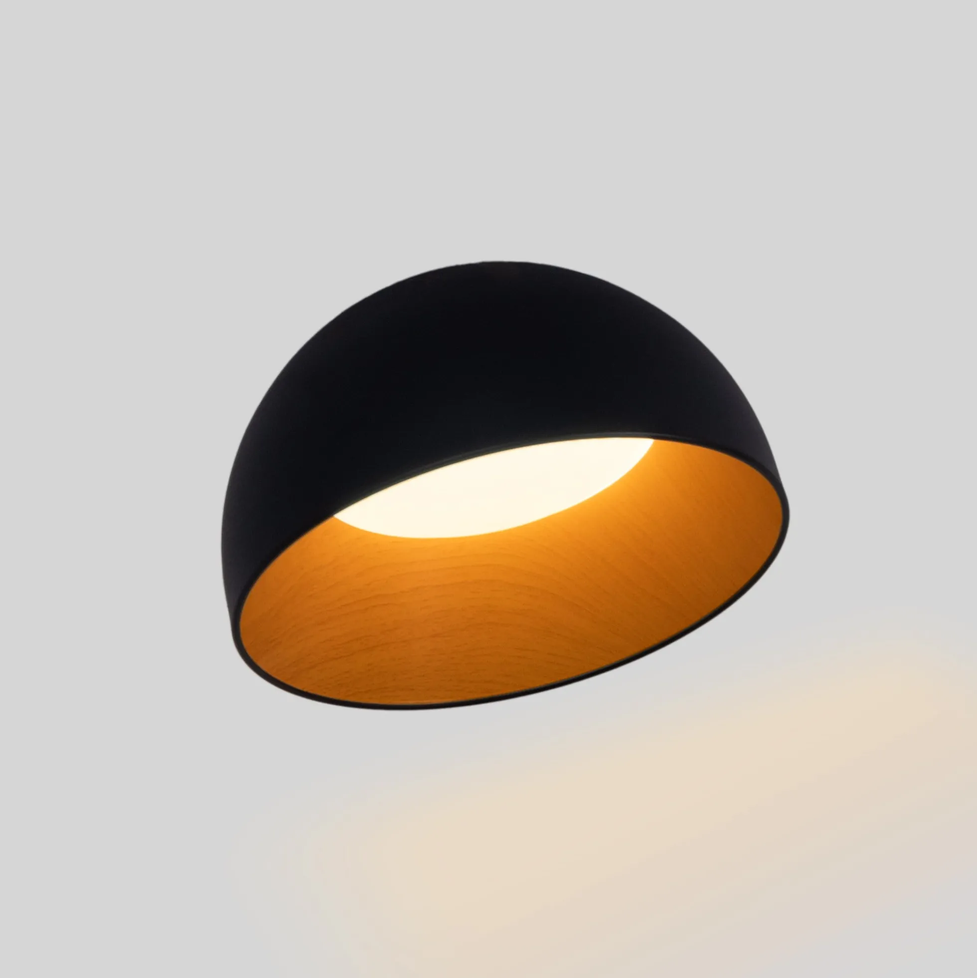 Lámpara de techo LED inclinada CCT 12W - Efecto madera - ø35cm
