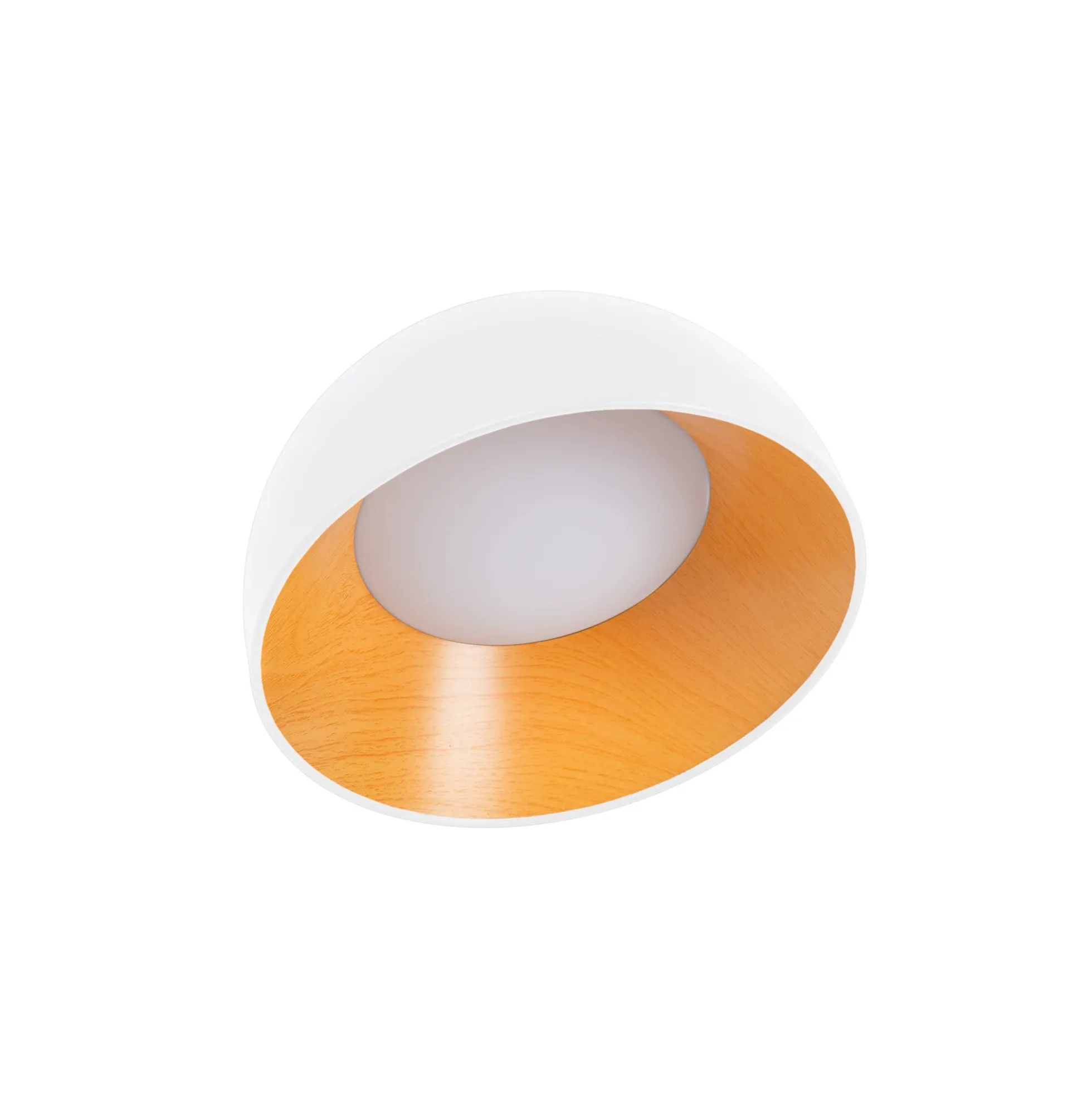 Lámpara de techo LED inclinada CCT 12W - Efecto madera - ø35cm