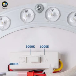 Lámpara de techo LED inclinada CCT 12W - Efecto madera - ø35cm