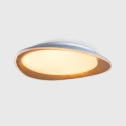 Lámpara de techo LED tipo plafón CCT 24W - Efecto madera - Ø45cm