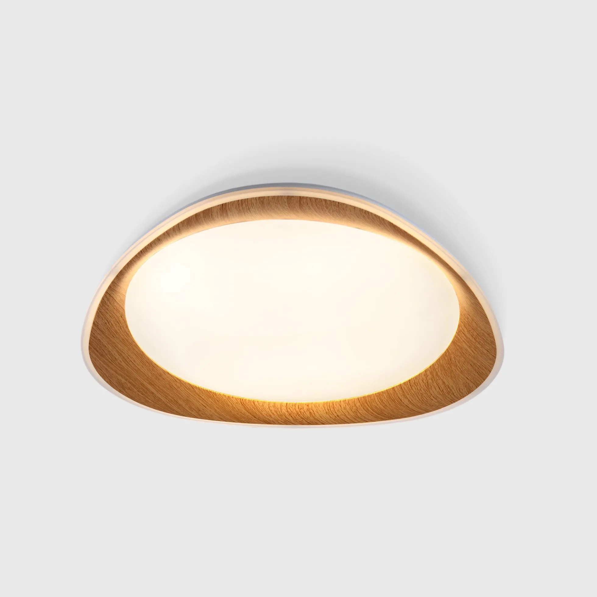Lámpara de techo LED tipo plafón CCT 24W - Efecto madera - Ø45cm