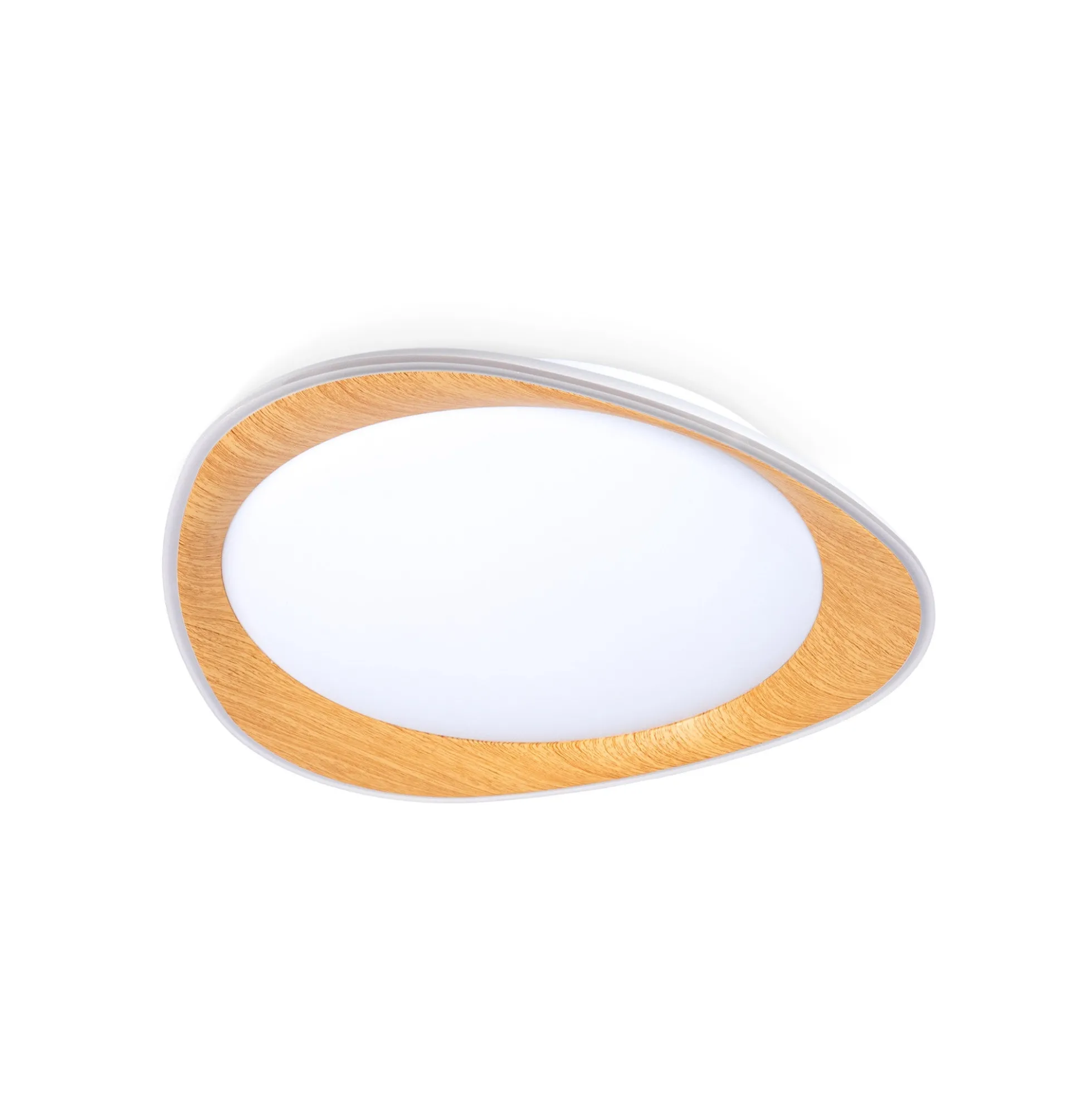 Lámpara de techo LED tipo plafón CCT 24W - Efecto madera - Ø45cm
