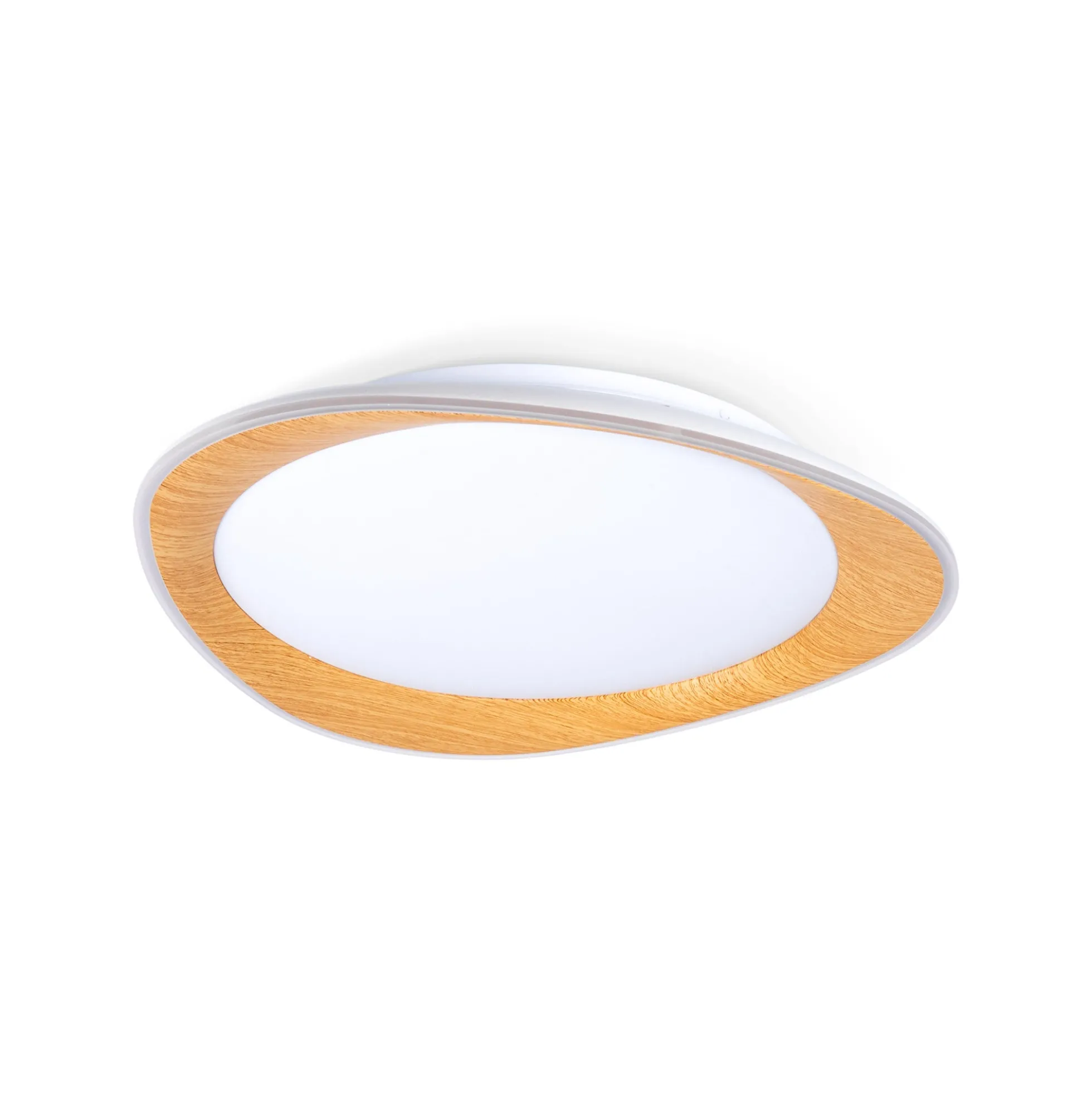 Lámpara de techo LED tipo plafón CCT 24W - Efecto madera - Ø45cm