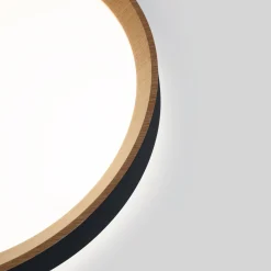Lámpara de techo LED tipo plafón CCT 24W - Efecto madera - Ø40cm