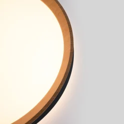 Lámpara de techo LED tipo plafón CCT 24W - Efecto madera - Ø40cm