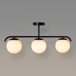 Lámpara de techo triple bolas cristal 