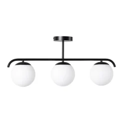 Lámpara de techo triple bolas cristal 