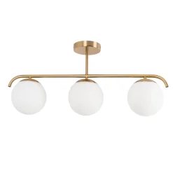 Lámpara de techo triple bolas cristal 