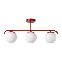 Lámpara de techo triple bolas cristal 