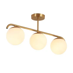 Lámpara de techo triple bolas cristal 