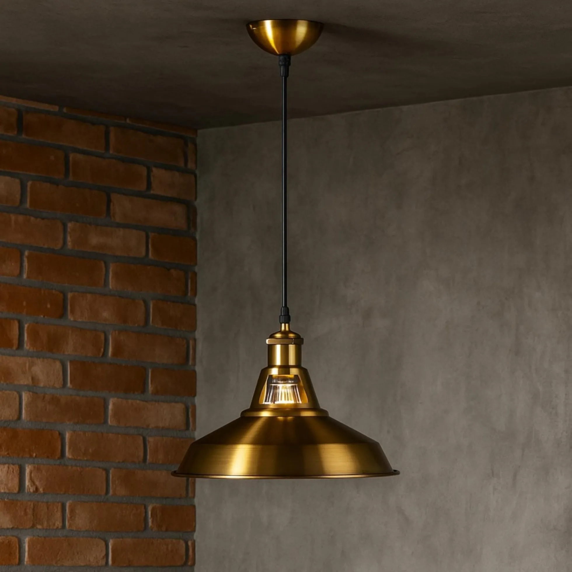 Lámpara industrial retro colgante "MANACOR" con cúpula de metal