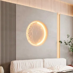 Lámpara integrable de escayola trimless en forma de luna 