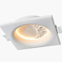 Lámpara integrable de escayola trimless en forma de luna 