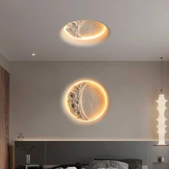Lámpara integrable de escayola trimless en forma de luna 