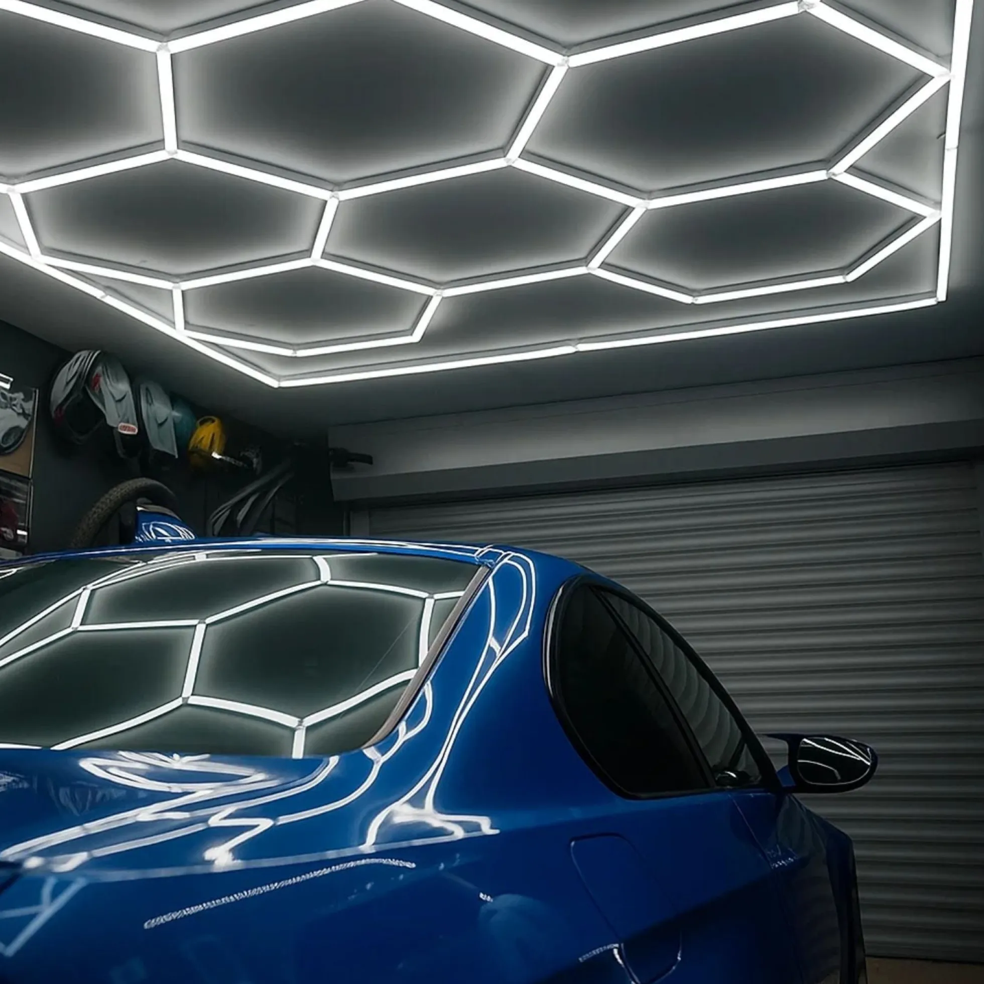 Lámpara LED hexagonal - 6500K - 14 hexágonos + Rectángulo 5m